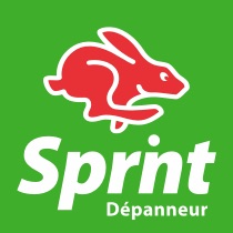 Sprint Dépanneur logo with red rabbit