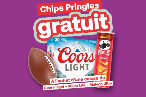 Promo Pringles gratuit avec achat Coors Light.