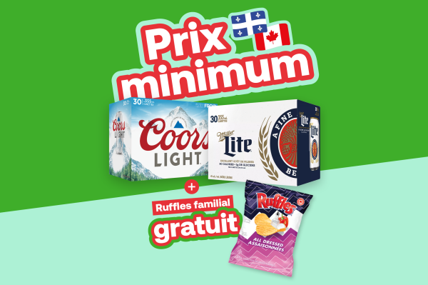 Promo bière 30 canettes avec Ruffles gratuit